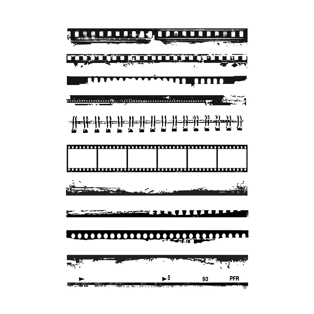 Film Strip Borders CLEAR STAMP calendar DIY Scrapbook Card album paper craft silicon rubber roller transparent stamps