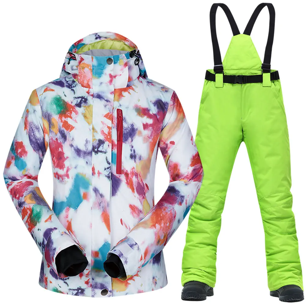 Women Ski Suits Brands Waterproof Breathable Warm Ski Jacket And Pants