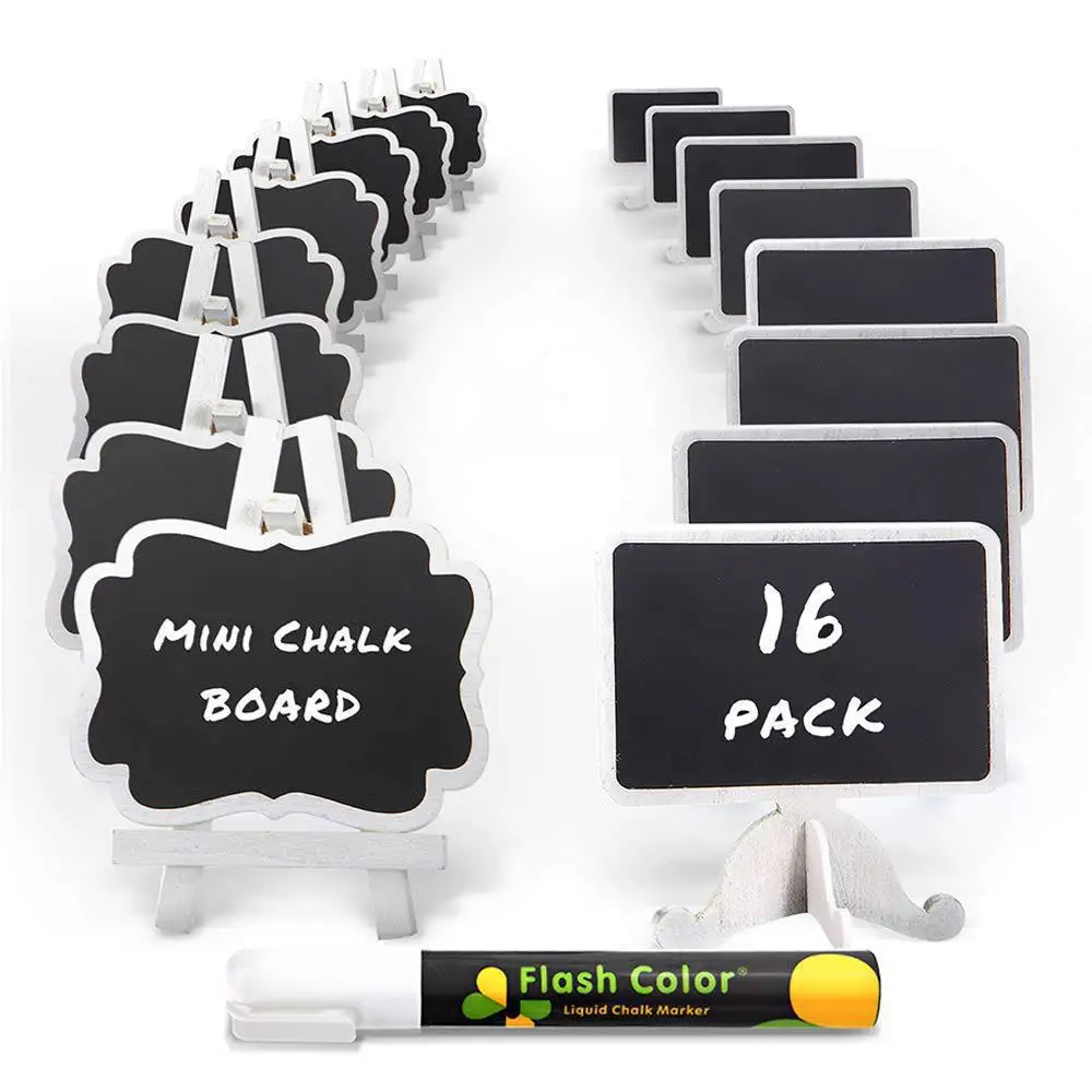 10PCS Wooden Double-sided Moving Blackboards for Wedding and Bar Decoration