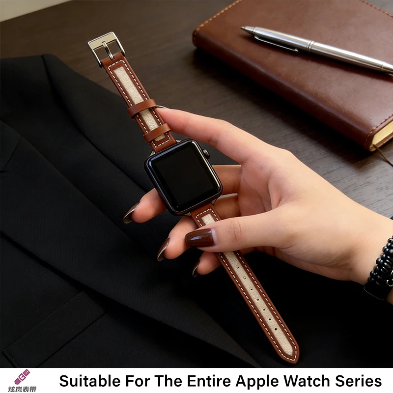 Elegant Leather Canvas Wristband