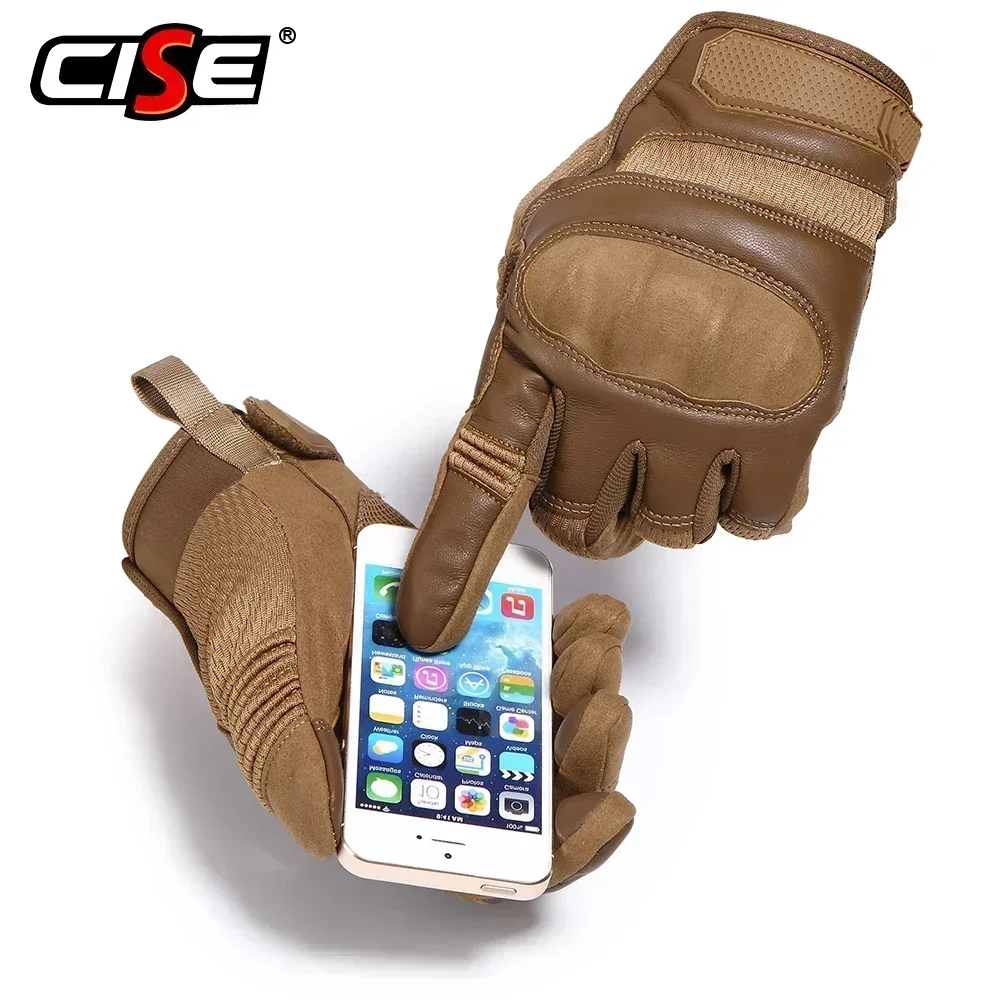 Touchscreen Leather motorcycle gloves PU Leather Motorcycle Full Finger Gloves Protective Gear Racing Pit Bike Riding Motorbike Moto Motocross Enduro