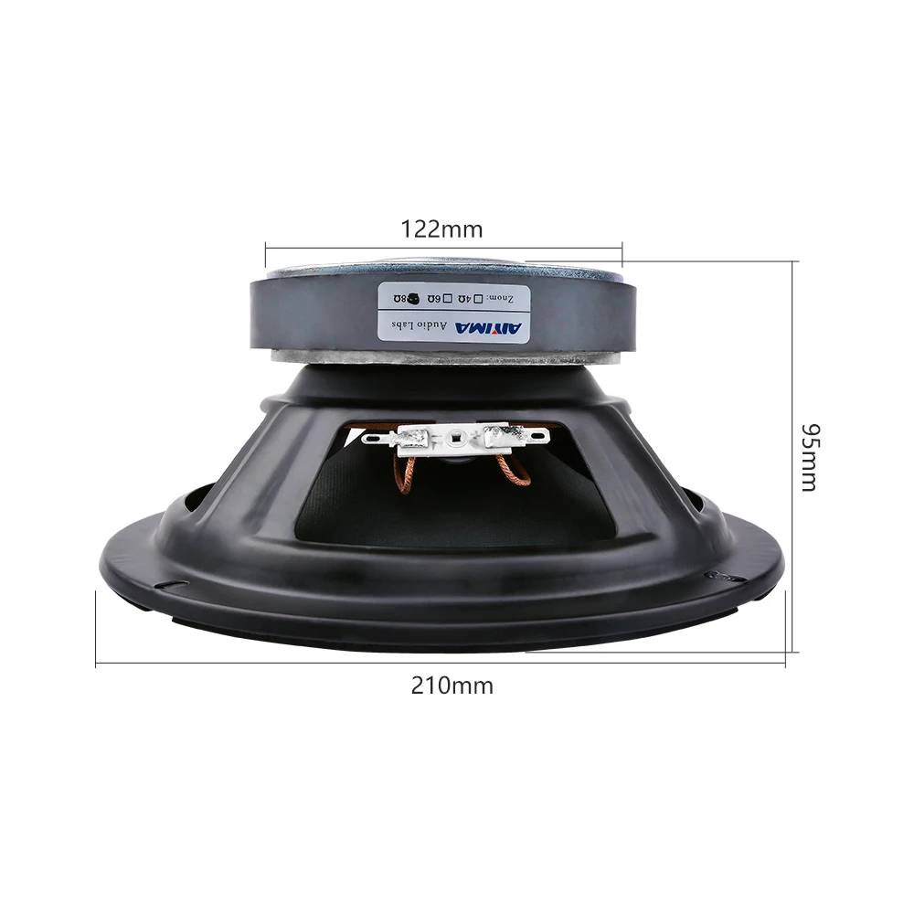 AIYIMA 1Pcs 8 Inch Subwoofer Speaker 4 Ohm 80W Bass Audio Music Speakers Woofer Loudspeaker DIY For HIFI Home Sound Theater