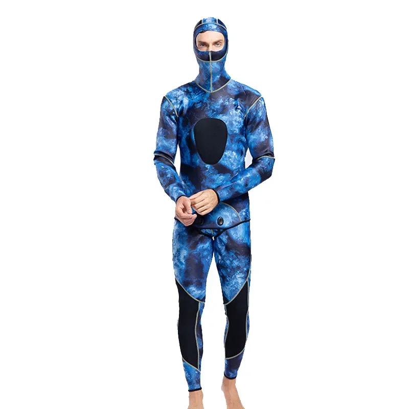 

2.5MM Scuba Diving Suits 2 pcs wetsuit for Men Long Sleeve Keep Warm Wetsuits Spearfishing Surfing Swimsuits plus size