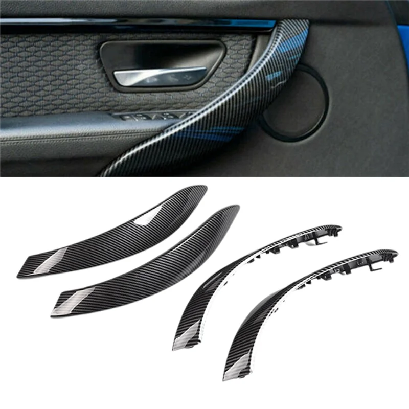WF-자동차 인테리어 도어 핸들 커버 인테리어 풀 핸들 커버 Forbmw 3 시리즈 F30 F35 2012-2019 인테리어 도어 핸들 외부 커버
