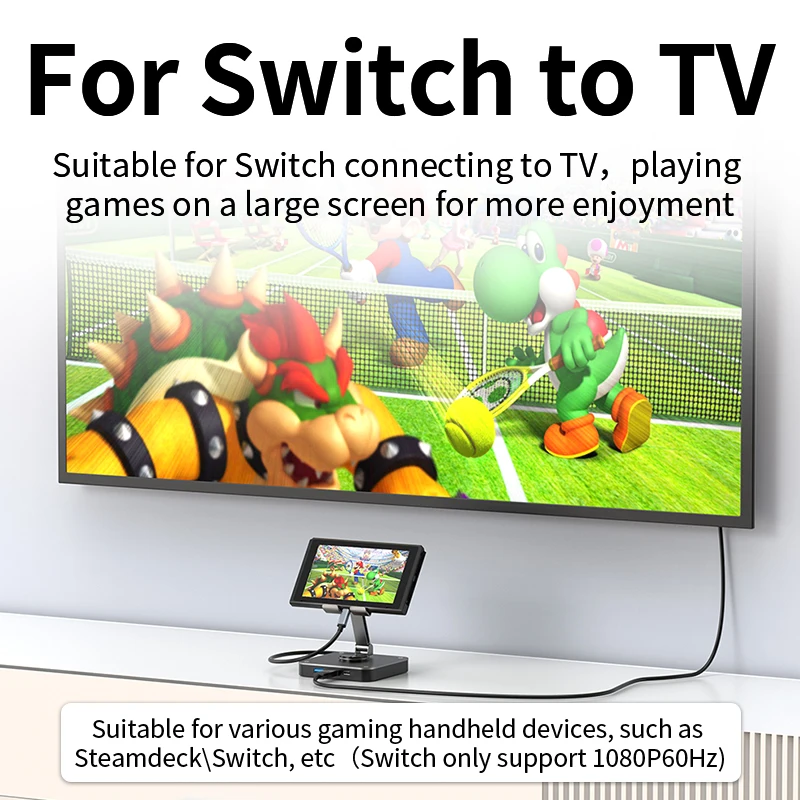 Unnlink USB C 도킹 스테이션 태블릿/휴대폰 접이식 스탠드, 4K 60Hz HDMI, PD 100W, iPad Pro/Air iPhone 15 스위치용 USB 2.0