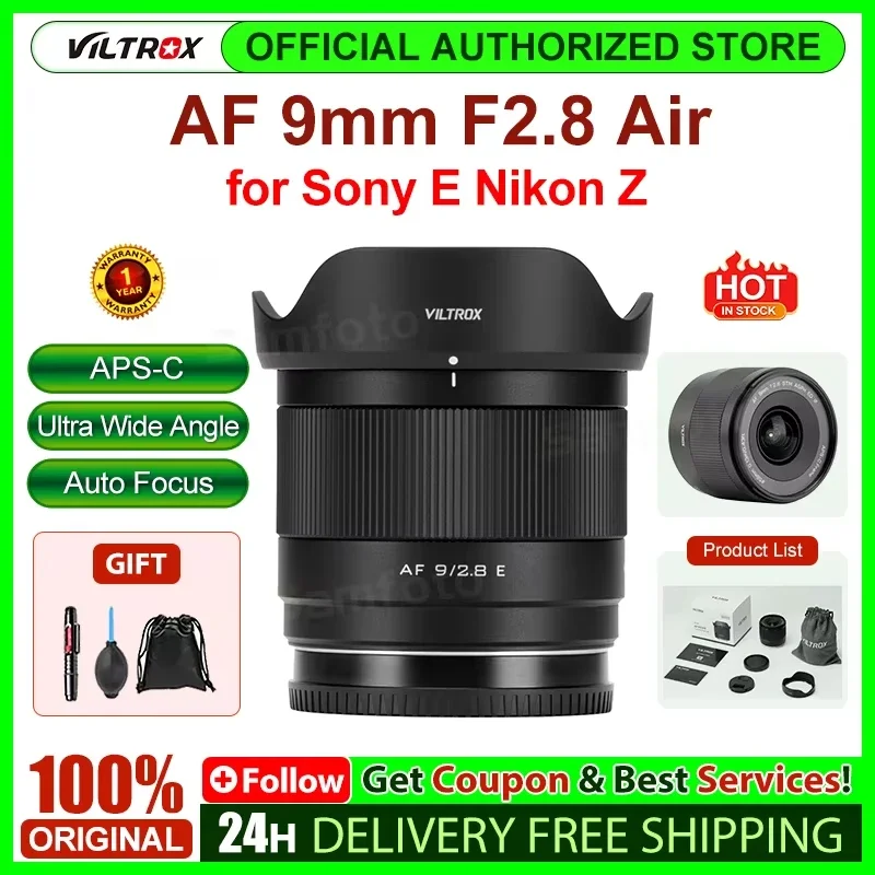 Viltrox AF 9mm F2.8 Air E/Z 마운트 APS-C 자동 초점 카메라..