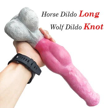 YOCY Long Horse Dildo Knot Wolf Animal Dildio For Women Pleasure Silicone Gory Raw Meat Fantasy Anal Butt Plug Masturbator Adult 2