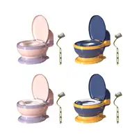 Toilet Training Potty with Wipe Storage Includes Cleaning Brush Removable Potty 1