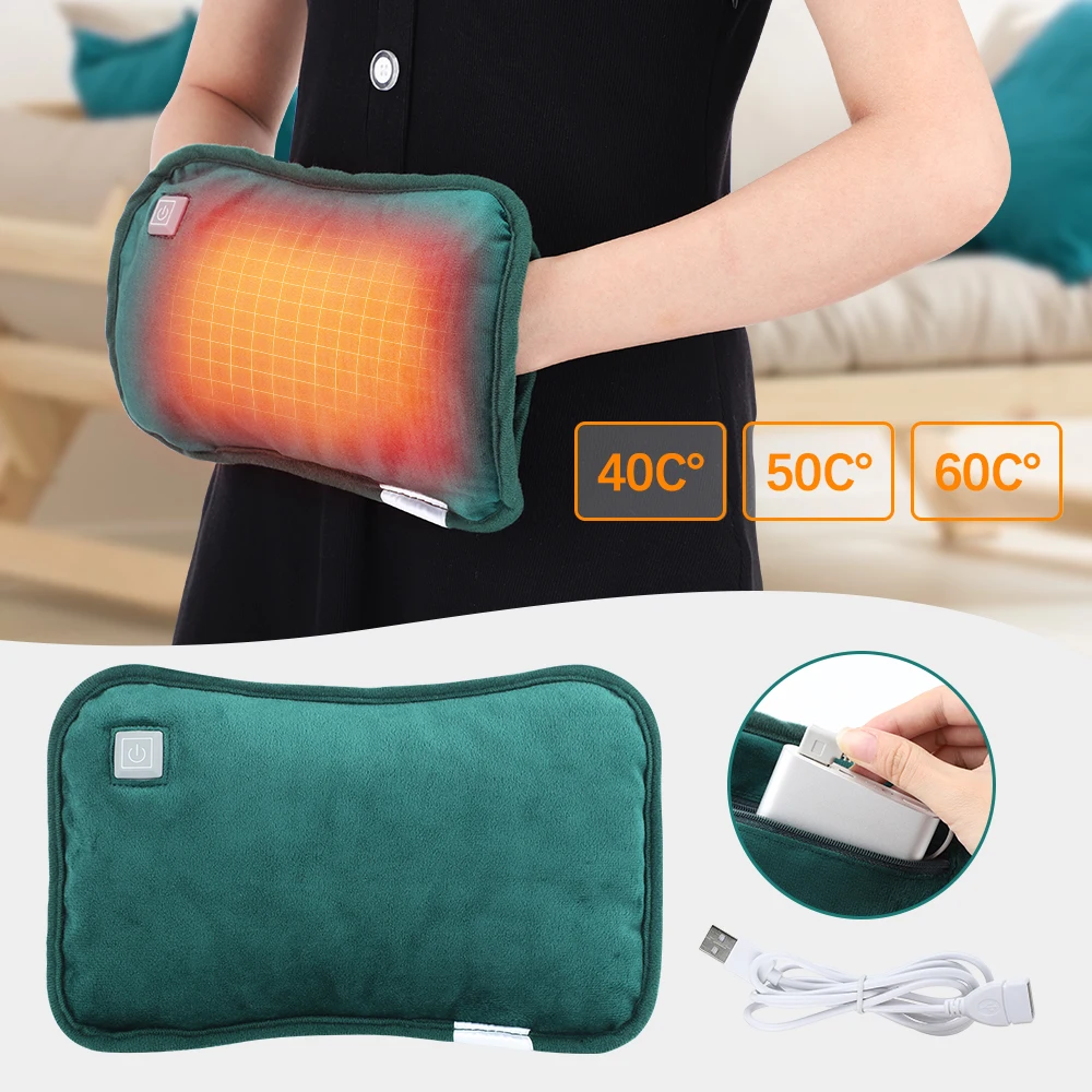 Hand Warmer Electric USB Heater Graphene Heating Flannel Warmer Bag Winter Hand Warmer Feet Warm Belly Portable Foldable Office