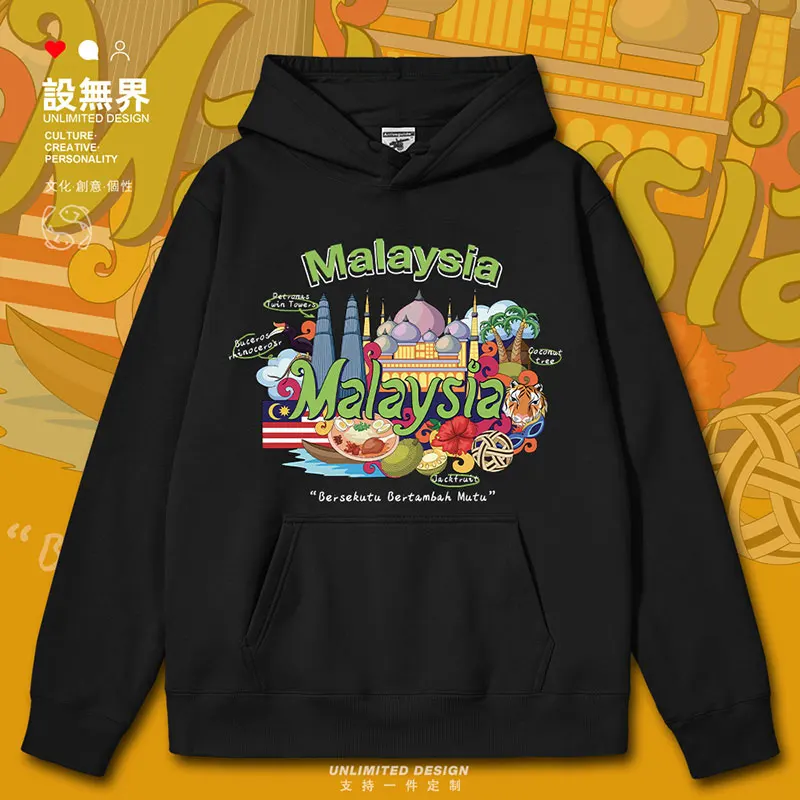 

Malaysia Twin Towers Tourism Food Country mens hoodies crewneck sweatshirt fashion men Coat men's hoodie autumn winter clothes