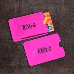 10-Pack RFID Blocking Anti-Scan Card Protectors with Anti-Magnetic Shielding (Rose Red)