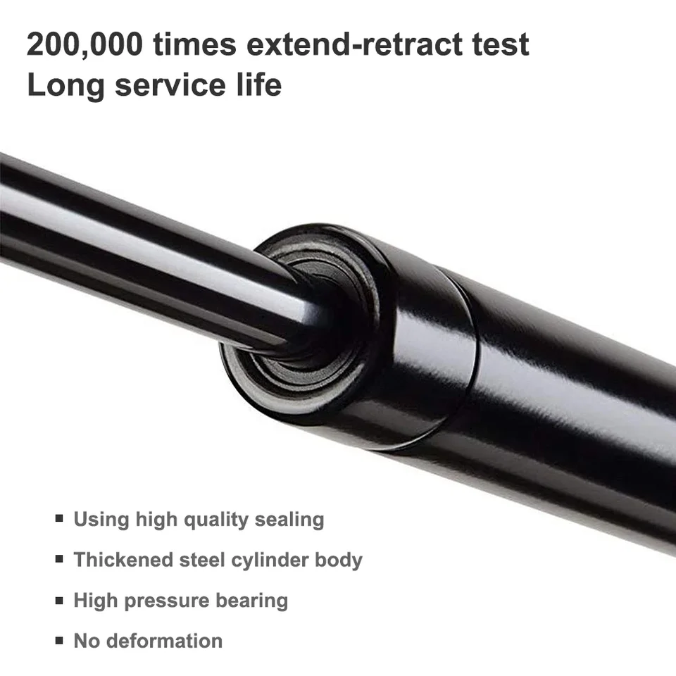 2-Pack Universal Lift Supports – Gas Struts With 24 Lbs Force, 12.20 Inch Extended Length, Direct Fit, Black Steel