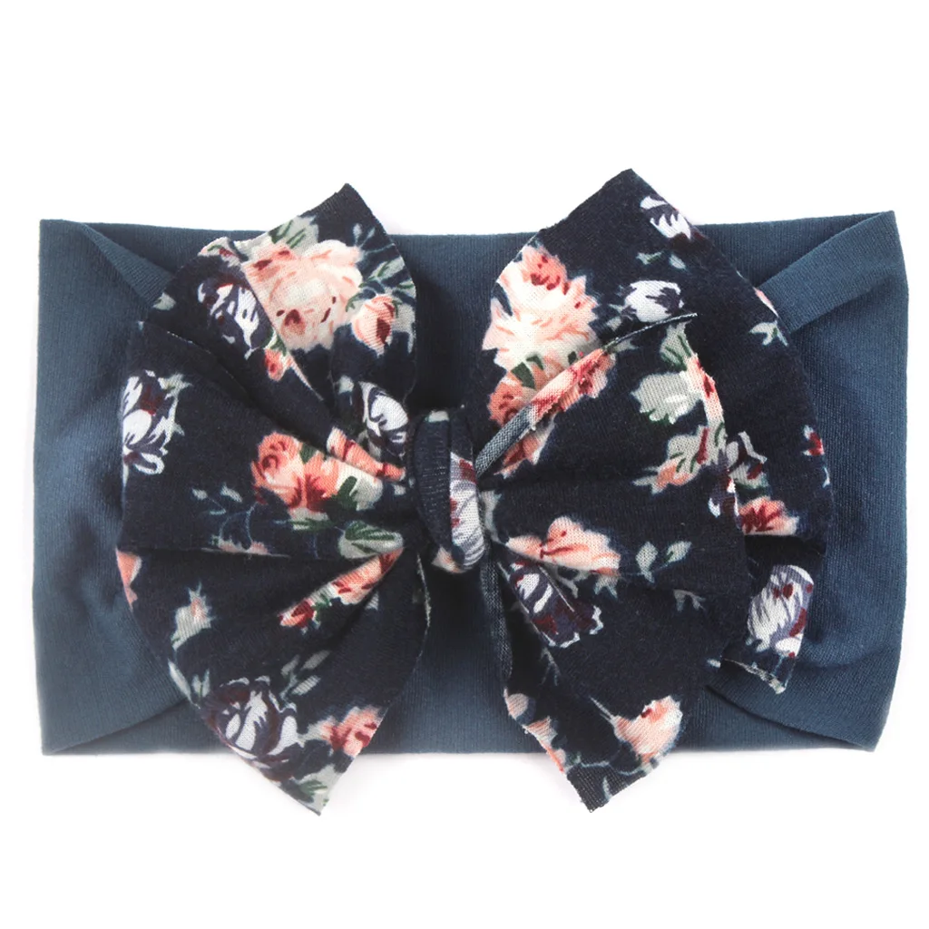 Children's Elastic Hair Band Bohemian Kids Hair Accessories Print Nylon Bandeau Cheveux Baby Girls Bow Headband Baby Accessories newborn socks for babies
