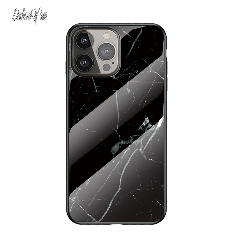 13 Pro Case DECLAREYAO Soft Edge Glass Coque For Apple iPhone 12 Pro 11 14 Max X XS XR SE 2 3 7 8 Plus Case Hard Tempered Glass cheap iphone 11 cases iPhone 11 / XR