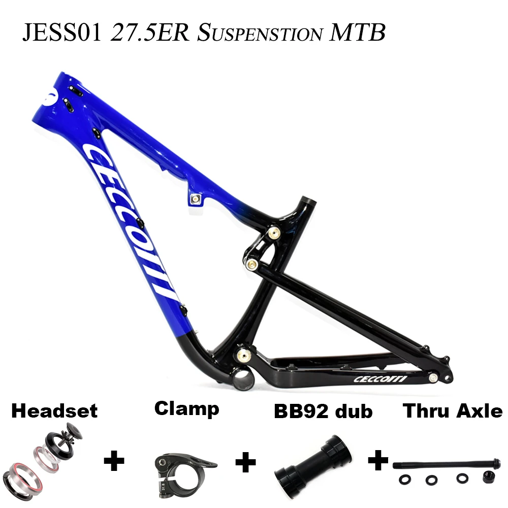 27.5er Full Suspension Carbon mtb Frame T1000 Mountian Bike Frameset