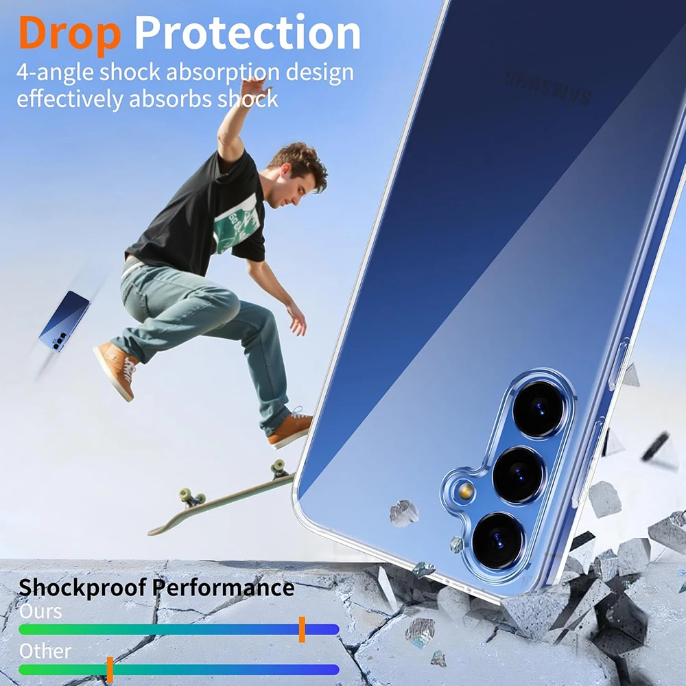 Shockproof Clear Silicone Luxury Case with Full Camera Protection