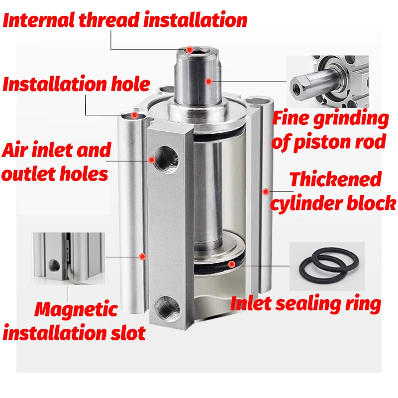 AFR Brand CQ2A Compact Cylinder Double Acting Thin Cylinder CQ2A20