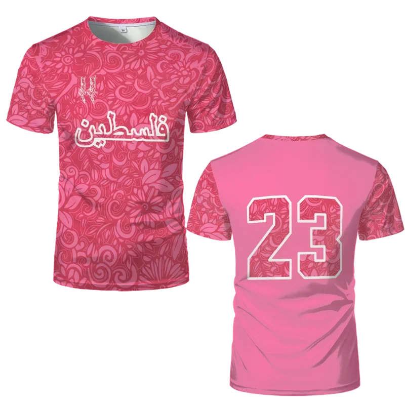Magliette da Calcio della Palestina per Famiglie, Moda Estiva a Maniche Corte, Bandiera Palestinese, T-Shirt Casual con Collo Tondo e Vestibilità Comoda - Image 4