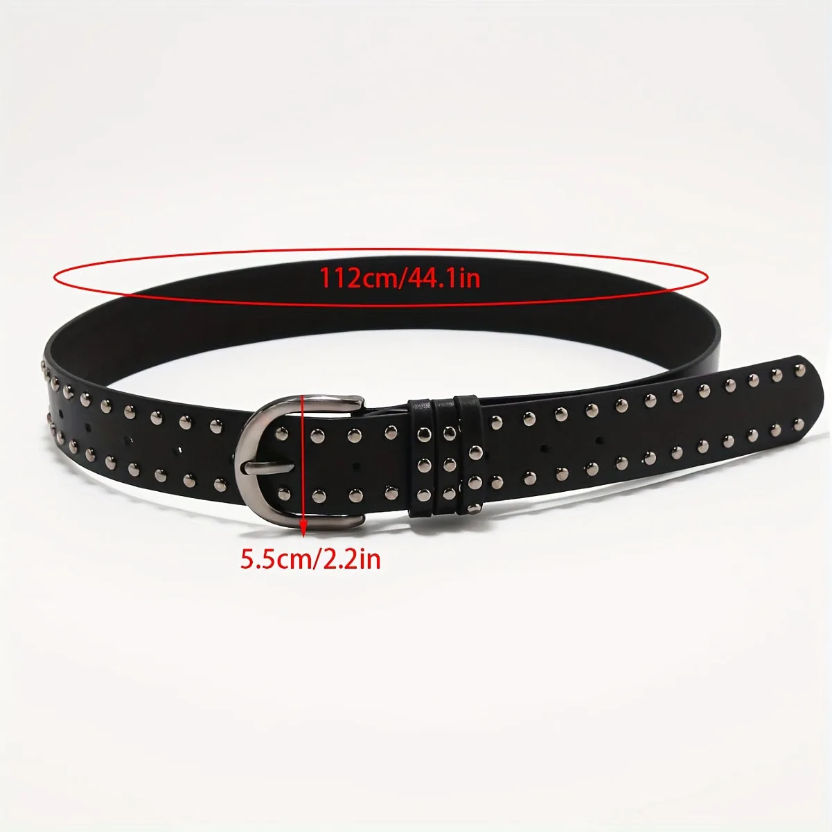 New style rivet black punk style needle buckle belt