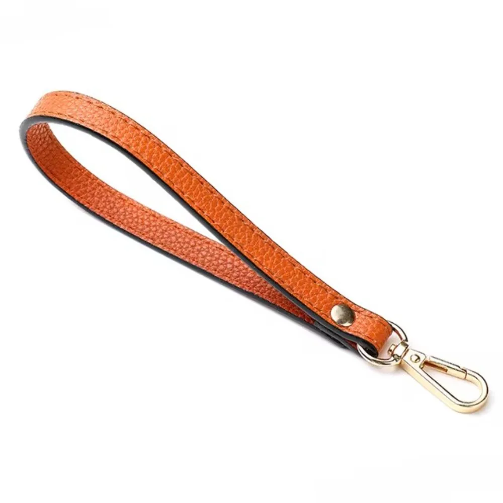 Elegant Silver/Gold PU Leather Wrist Strap – Adjustable Solid Color Purse Handle Replacement Accessory