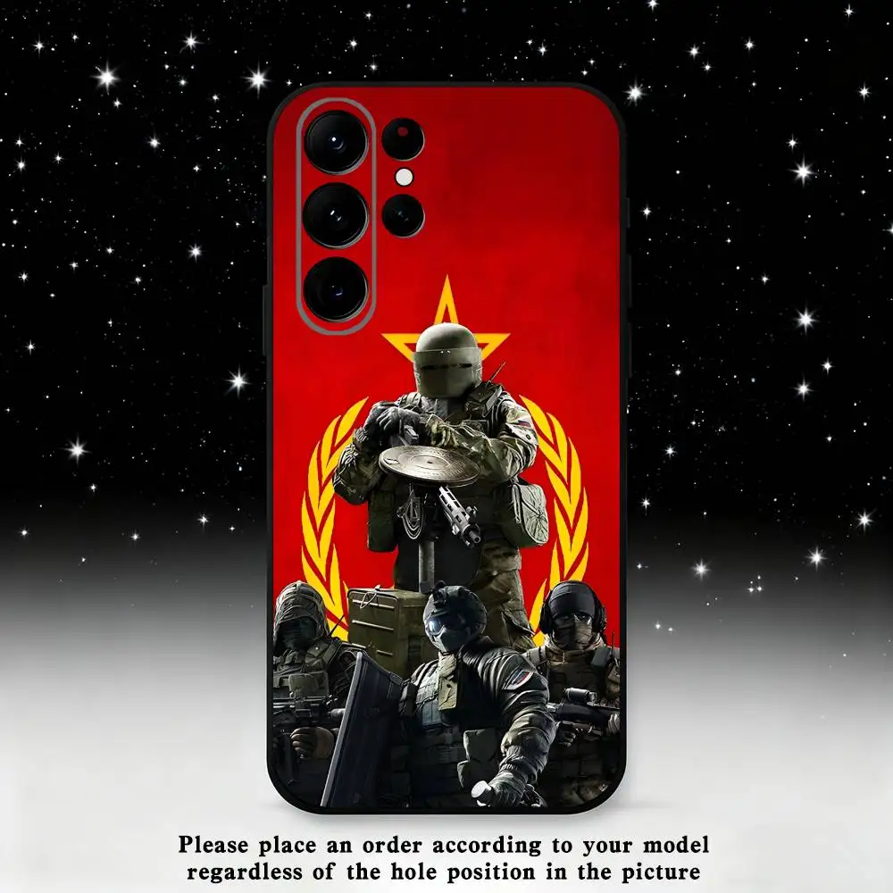 R-Rainbow Game S-Six S-Siege 휴대폰 케이스 삼성 S25,S24,S21,S22,S23,S30,Ultra,S20,Plus,Fe,Lite,Note,10 블랙 소프트 쉘