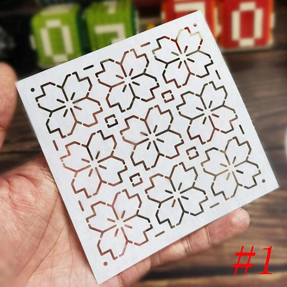 Sashiko Stencil Sashiko embroidery pattern Quilt stitch mold 2 pattern options Geometric patterns