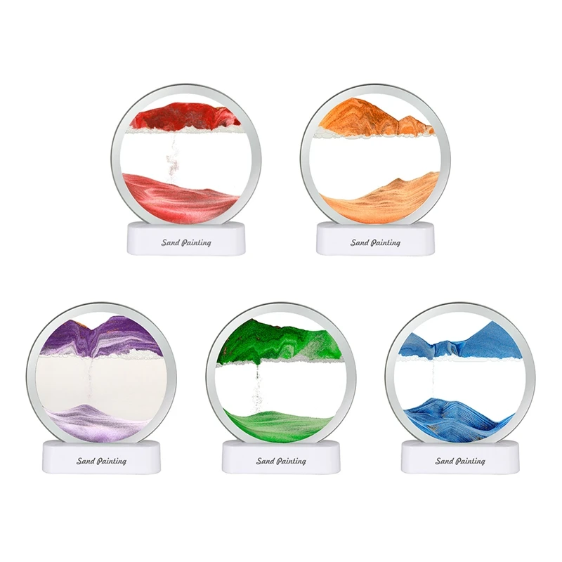 

USB LED Quicksand Night Light 3D Natural Landscape Flowing Sand Moving Hourglass Quicksand Painting Table Lamp