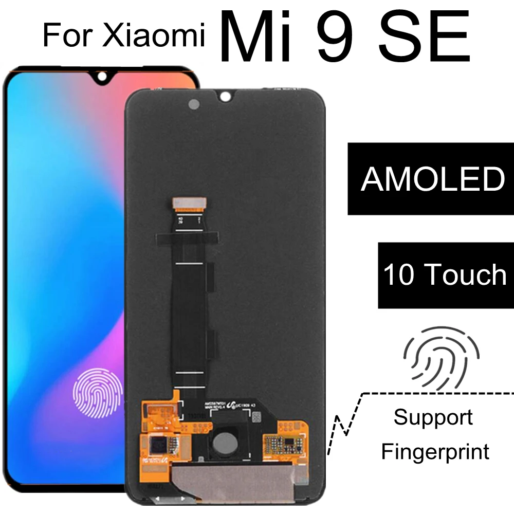 

5,97 Amoled дисплей для Xiaomi Mi 9 SE ЖК-дисплей сенсорный экран Замена для Xiaomi Mi9SE Mi9 SE M1903F2G Lcds