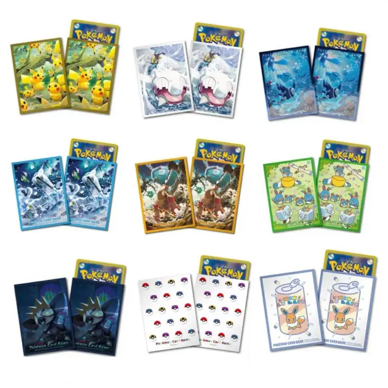 

Anime Pokemon Ptcg Collection Card Sleeves Pc Official Pikachu Card Case Elf Ball Eevee Game Protector Cards Folder Xmas Gifts