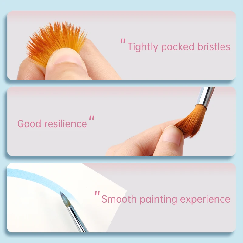 Marie's Watercolor Paint Brush Set with Round Pointed Tip,Paintbrush with Nylon Hair,for Acrylics,Gouache,for Adult,Students 3