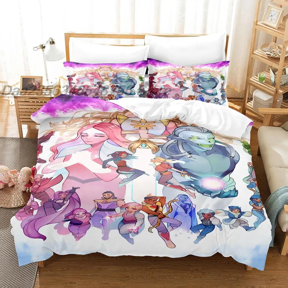 She Ra and The Princesses of Power Bedding Set Single Twin Full Queen King Size Bed Set Aldult Kid Bedroom Duvetcover Sets 3D 3