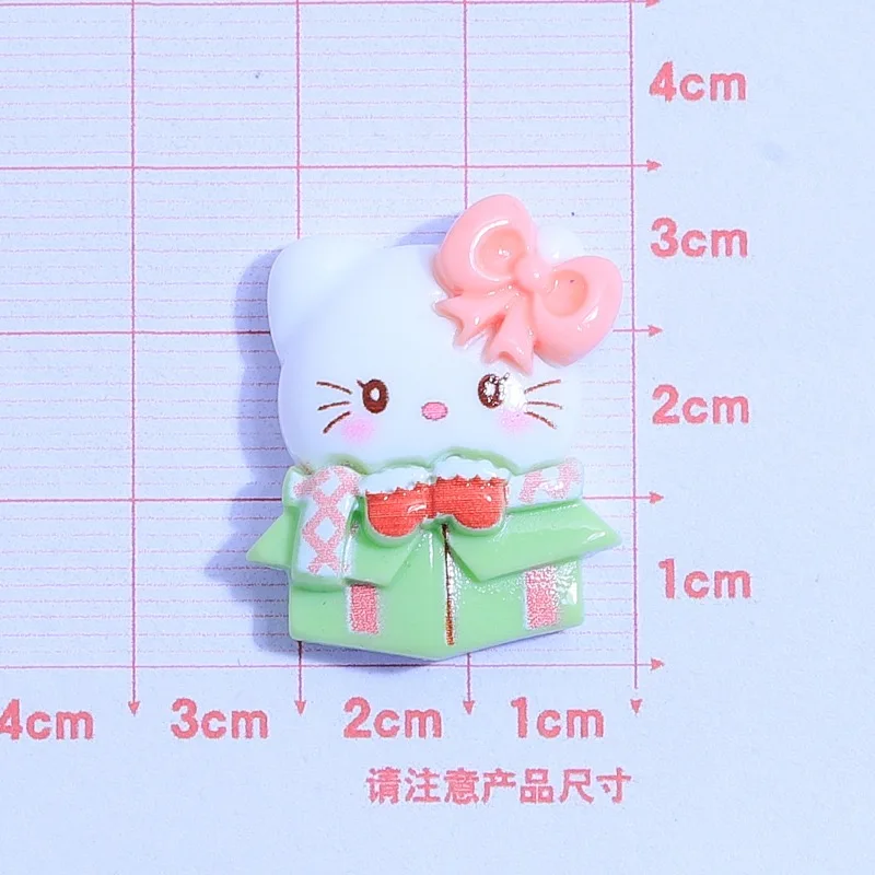 

10 шт. Новый рождественский мультяшный Hello Kitty из смолы, длинный ушной кролик из серии Скрапбукинг «сделай сам»