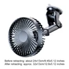 12V/24V Windshield Desk Fan USB Suction Cup Auto Cooler 360 Degree Adjustable Car Dashboard Fan 3 Speeds Mini Car Fan 4