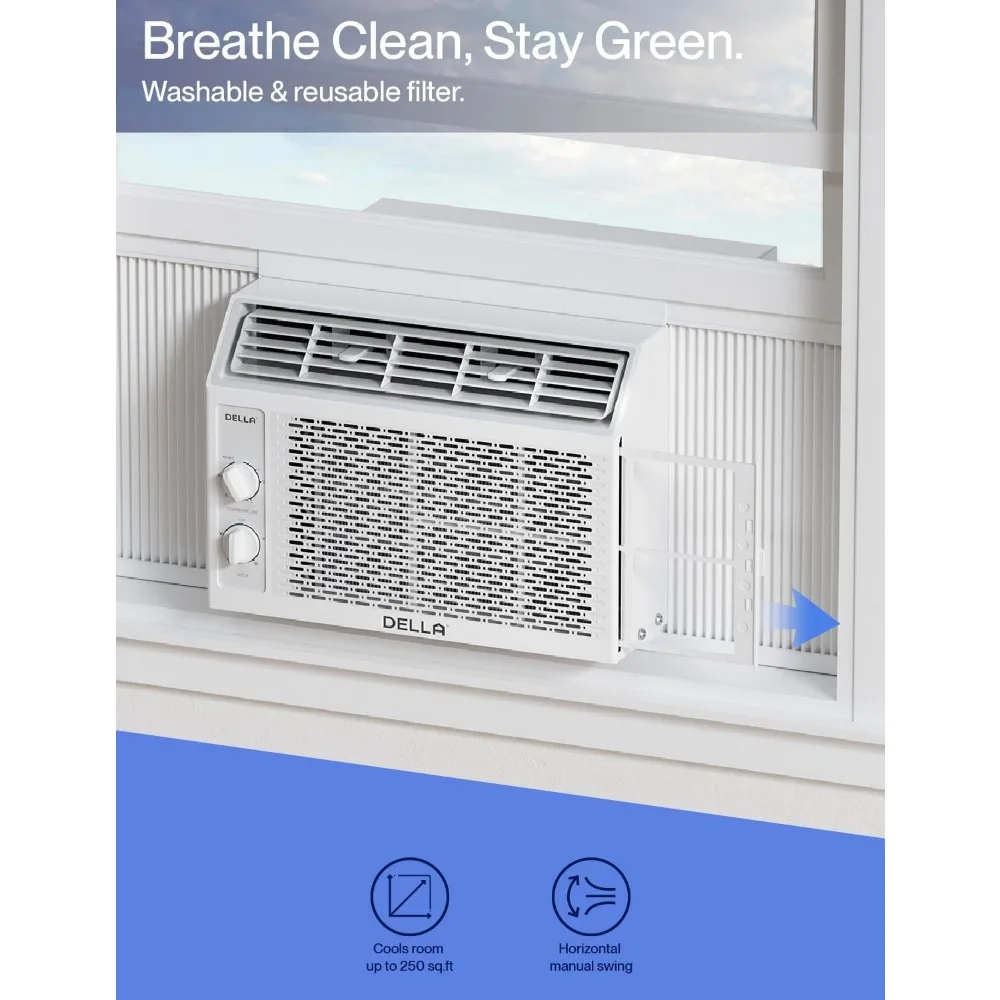 5000 BTU Window Air Conditioner Cools Up To 150 Sq. Ft, Energy Saving AC Unit, Easy Install Kit, Efficient Cooling for Room 4