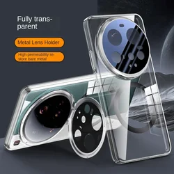 Lens Protection Invisible Stand Case with MagSafe for Wireless Charging - Matte PC Transparent Cover (Transparent Black)