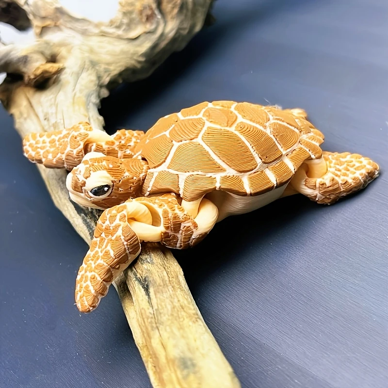 Articulated 3D Turtle Figurine - Decorative Sculpture for Home & Garden, Gift & Party Accent