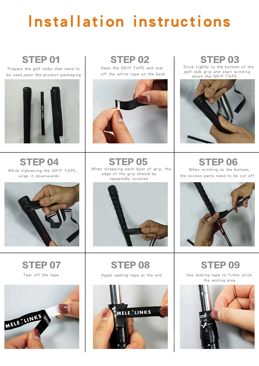 Golf Club Grip Tape Golf Grip Wrapping Tapes Golf Accessories Non-slip Sweatproof PU Wrapping Black Green Quick Replacement