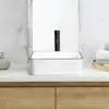 Rectangle Ceramic Vessel Sink White 16''x12'' Above Counter Small Porcelain Black Body Combo 4
