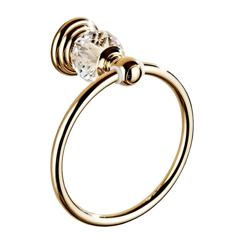 Gold Finish Stainless Steel Bathroom Towel Holder Wall-Mounted Round Towel Rings Towel Rack bathroom towel ring bathroom towel holder
