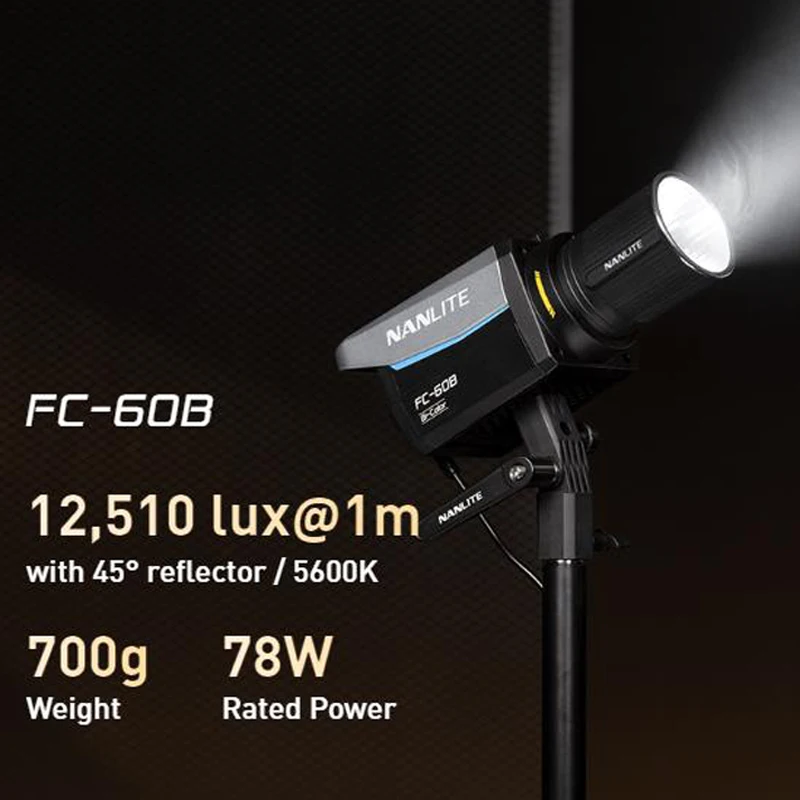 Nanlite FC-60B COB LED 사진 조명, 사진 스튜디오 라이트 브이로그 키트, 전문 카메라 사진, 78W
