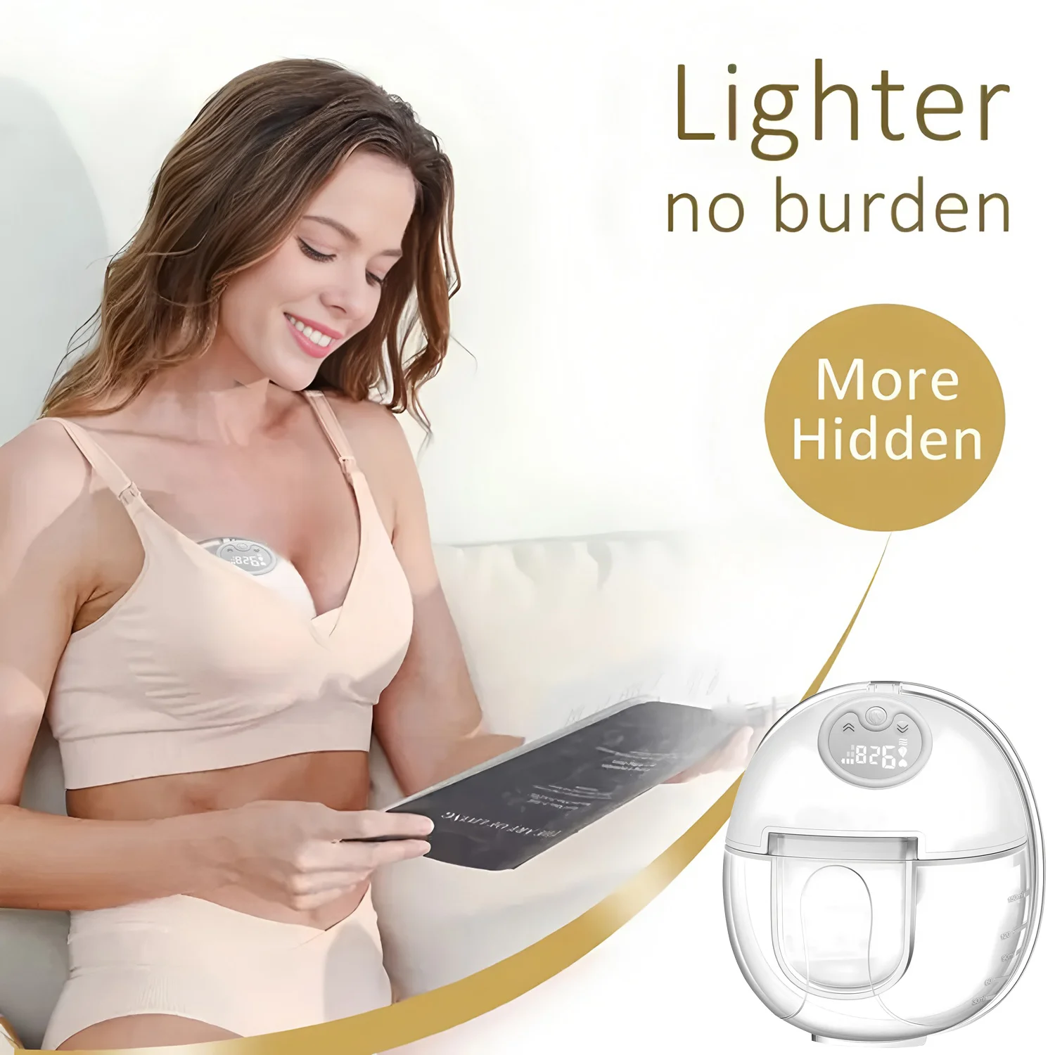 Extractor de leche eléctrico manos libres silencioso colector_voghion.com