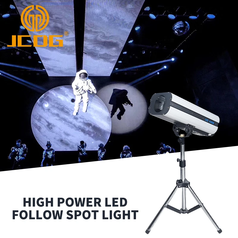 

JCDG 440W High Power LED Follow Spotlight Stage Light for Wedding Theater Special Show Basic Effect Lights Wedding perform