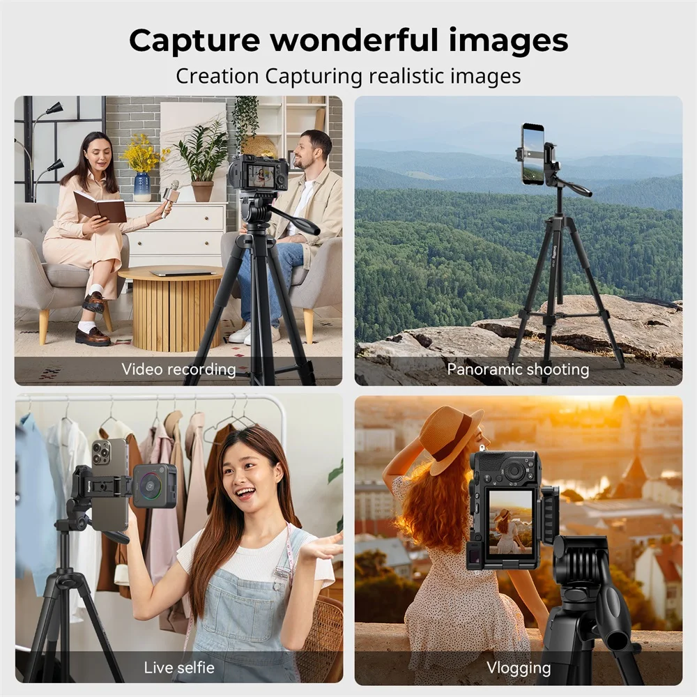 Versatile Lightweight Tripod Adjustable Portable Foldable Tripod for Camera W Sm