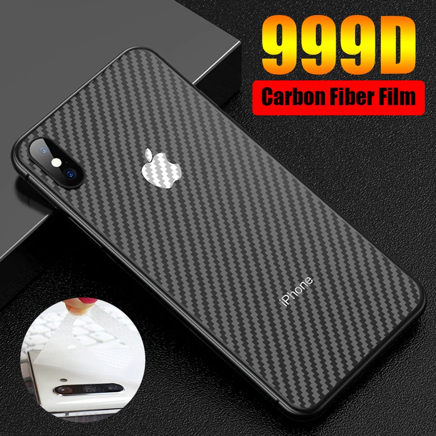 

10Pcs Back Carbon Fiber Film for iPhone 11 12 13 14 15 Pro Max XS XR 7 8 Plus SE Matte Screen Protector For iPhone 11 12 Mini 13