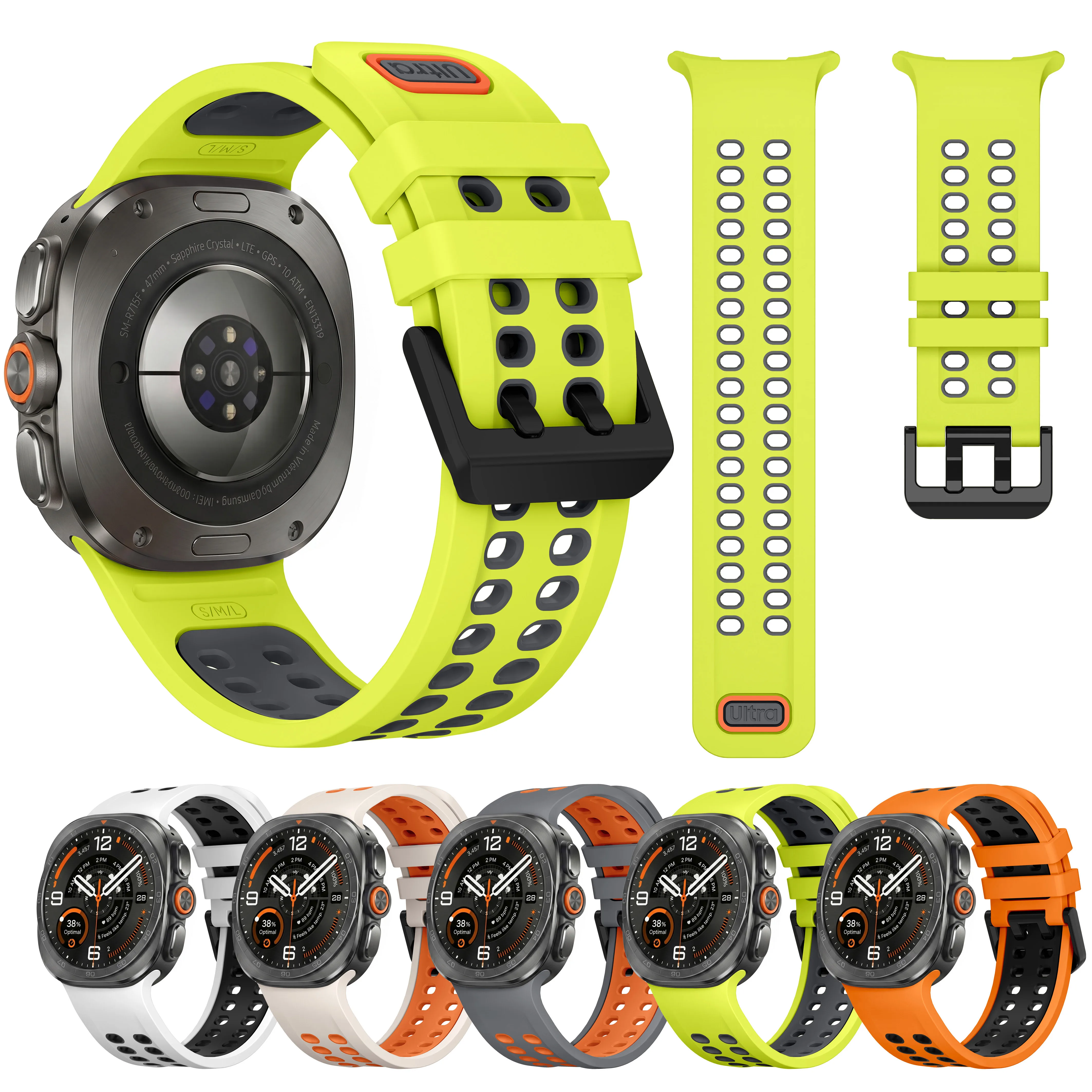 Premium Marine Band Silicone Strap Bracelet - 47mm Sports Watchband Accessory