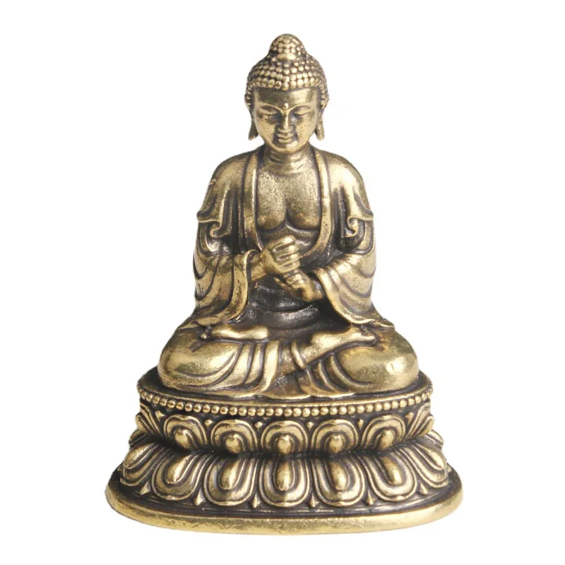 

Vintage pure brass Buddha statue desktop ornaments eight guardian gods crafts
