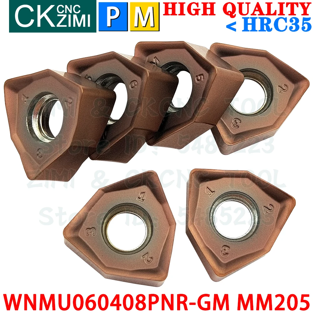 

WNMU060408PNR-GM MM205 WNMU 060408 PNR GM Carbide Inserts fast feed Milling Insert CNC Indexable Heavy Face Cutting Milling Tool