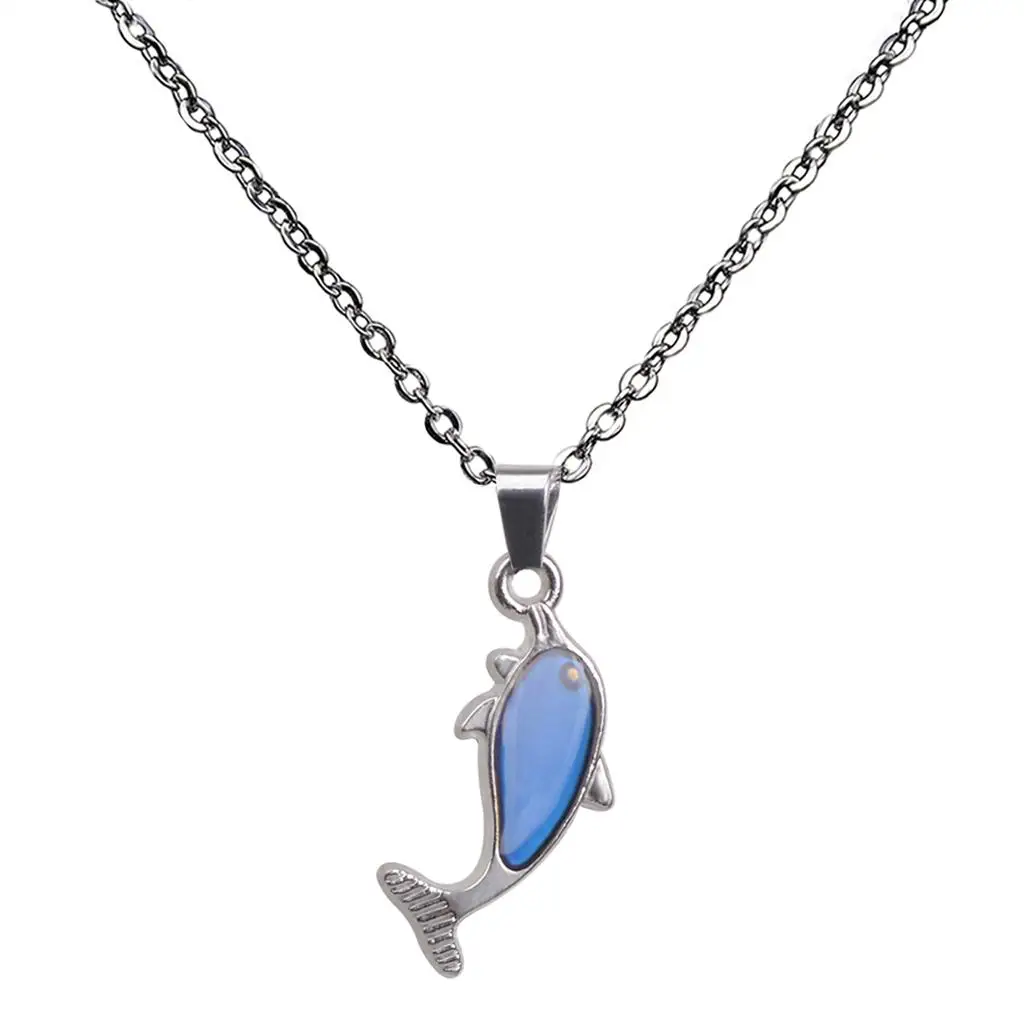Sweet Gemstone Necklace Change Mood Temperature Chain Dolphin Pendant Necklace Fashion Jewelry Set https://ae01.alicdn.com/kf/S68aa1aaac81448248563afd5d98d4149C.jpg