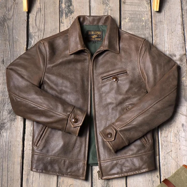 1940's Leather Coat - Brown