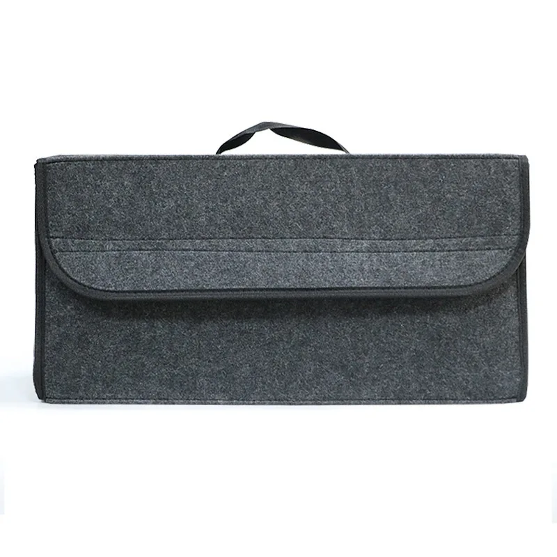 Car Trunk Organizer Soft Felt Storage Box Large Anti Slip Compartment Boot Storage Organizer